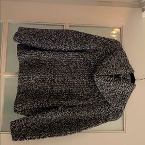 Navy & White Cowl Neck Sweater